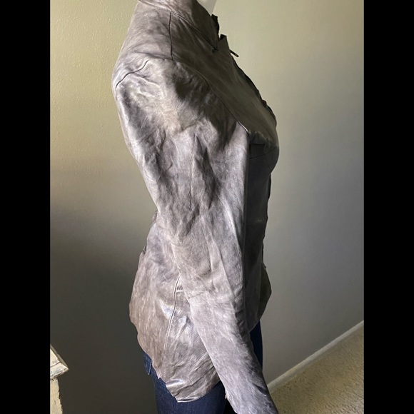 BLUR Leather Distressed Jacket  Size 40 US 0-2 - Picture 3 of 15